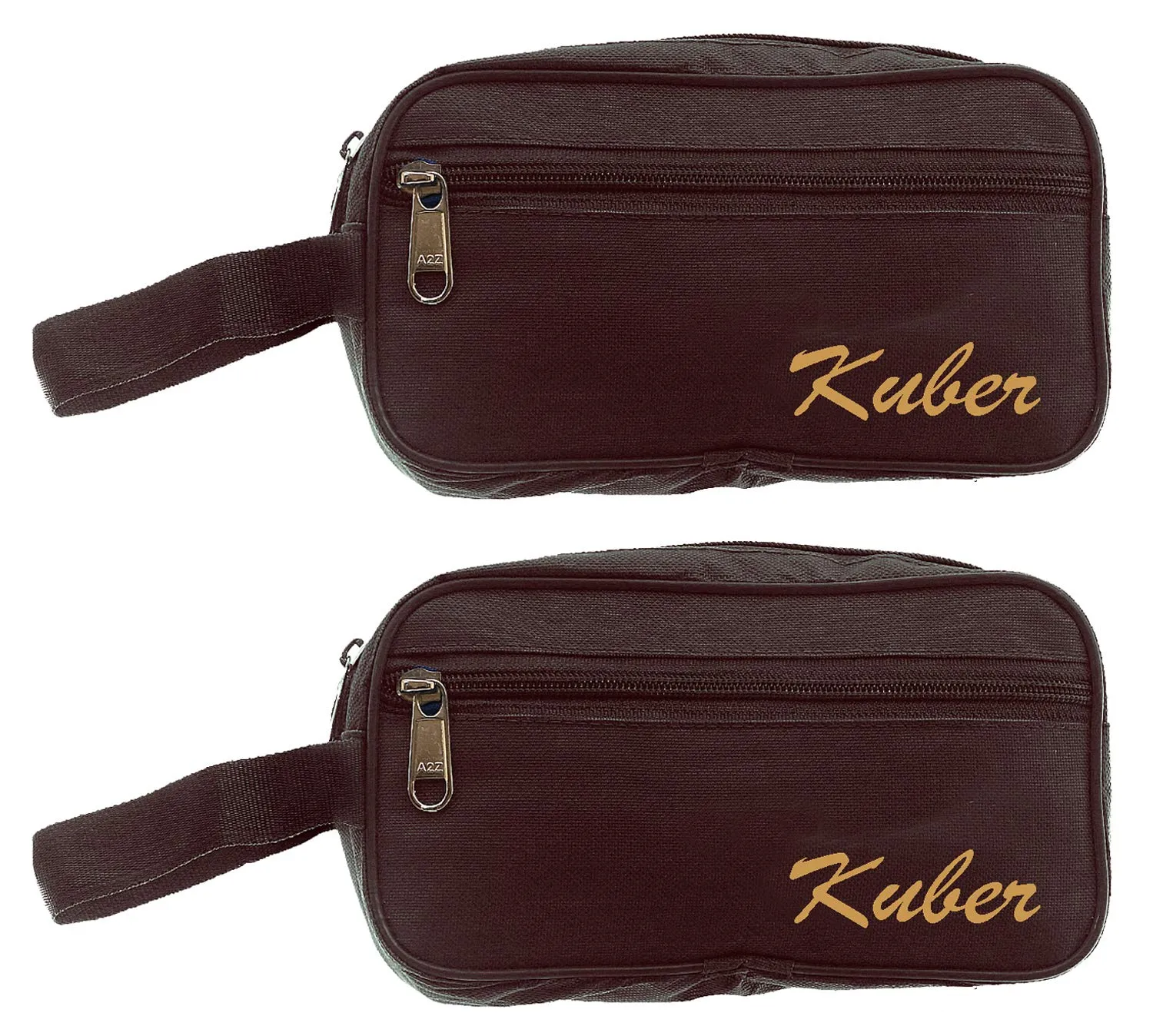 Kuber Industries 2 Pieces Multipurpose Canvas Toiletry Travel Shaving Kit,(Brown) - CTKTC031458