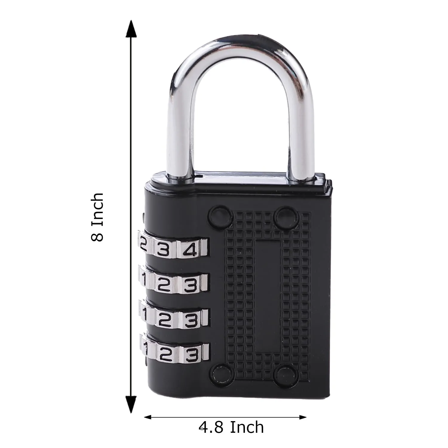 Kuber Industries 4 Digit Combination Padlock|Keyless Luggage Lock (Black)