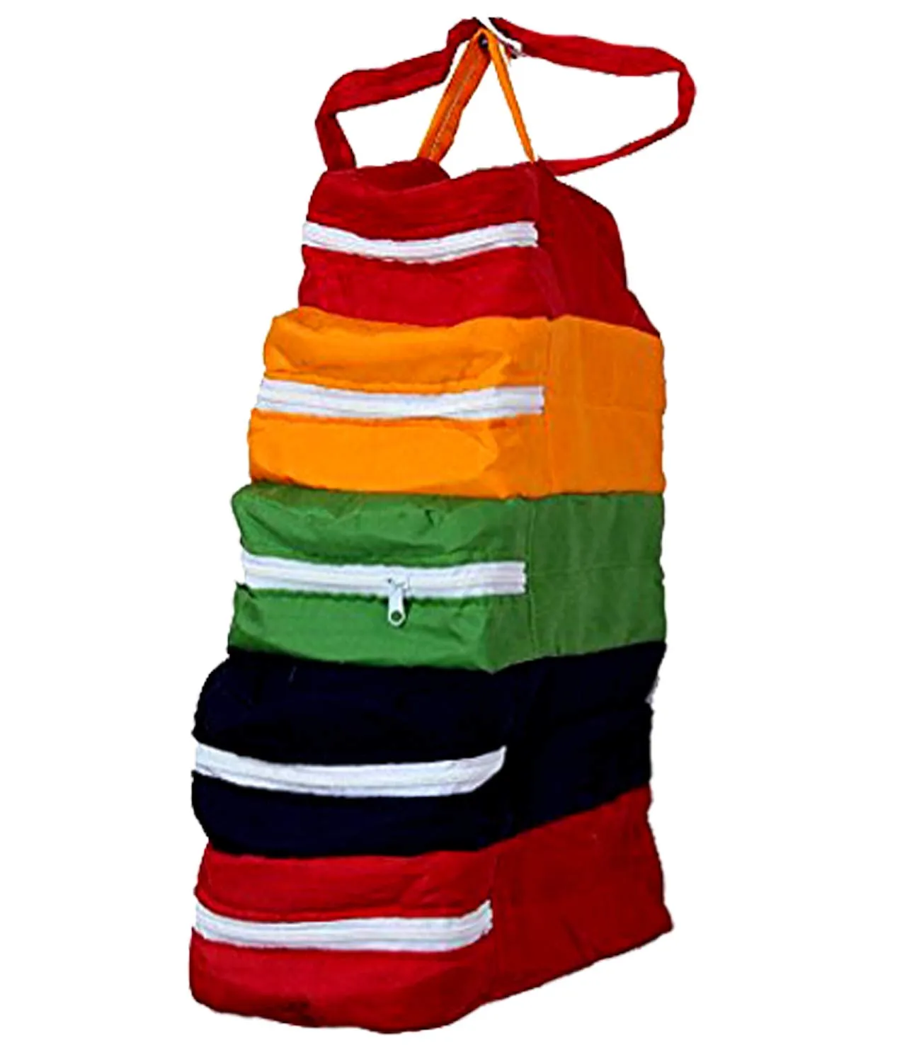 Kuber Industries Cotton Hanging Shoe Cover Travelling Shoe Storage Footwear Organiser (Can Keep Upto 5 Pair), Multi Color