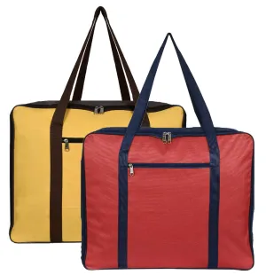 Kuber Industries Small Size Foldable Travel Duffle Bag, Underbed Storage Bag(Yellow & Red)-Pack of 2 (F_26_KUBMART016773)