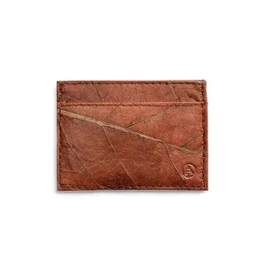 Leaf Leather Slim Wallet - Brown