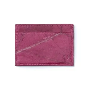 Leaf Leather Slim Wallet - Pink Rose