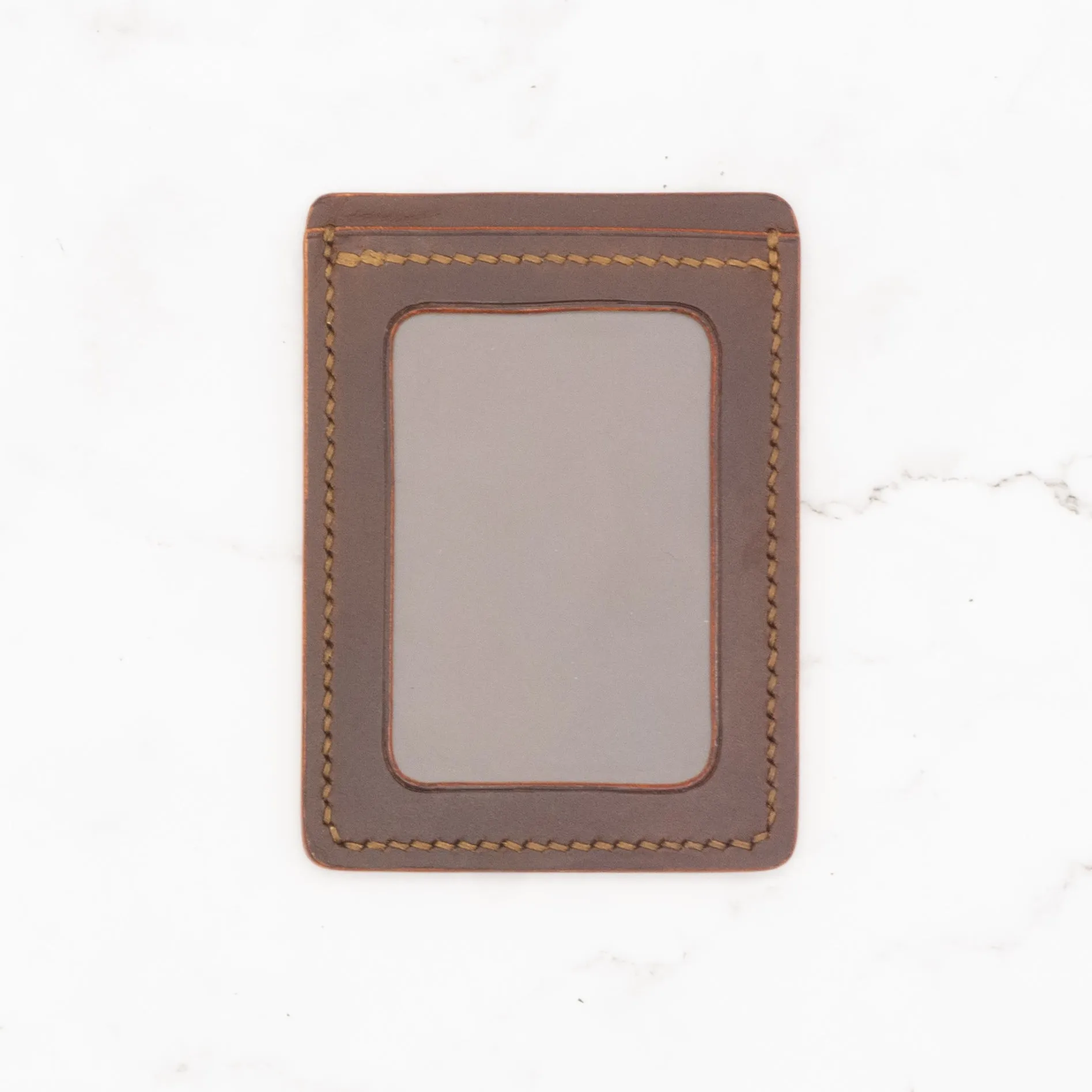 Leather Ultra Slim 3-Pocket Card Holder with ID Window