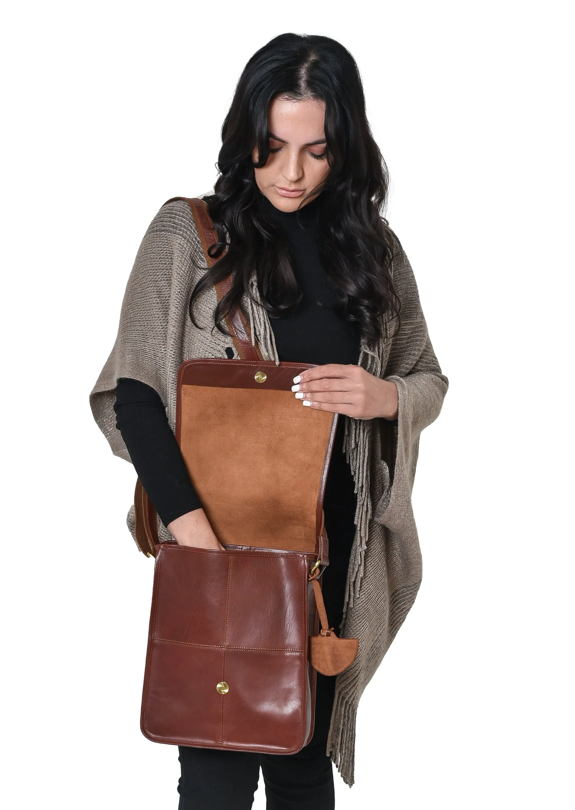 Luxury Irish Leather Messenger Bag - Tan