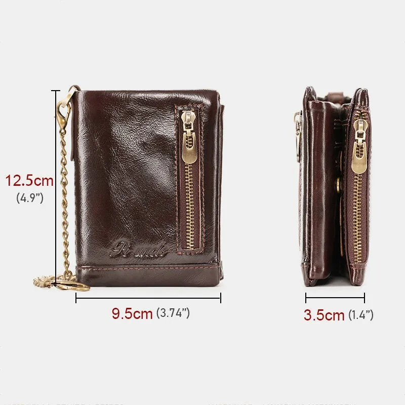 Men Trifold Short Multifunction Vertical Wallets RFID Blocking Multi-card Slot Card Holder Minimalist Coin Purse