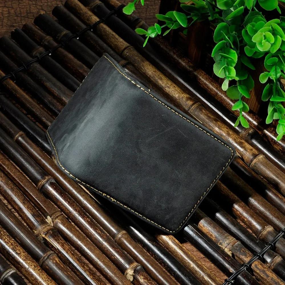 Men's Genuine Leather Slim Money Clip Wallet