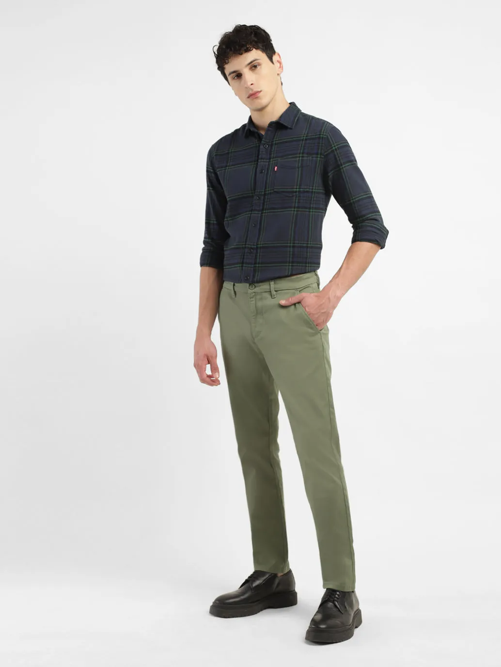 Men's Men's Olive Slim Fit Trousers