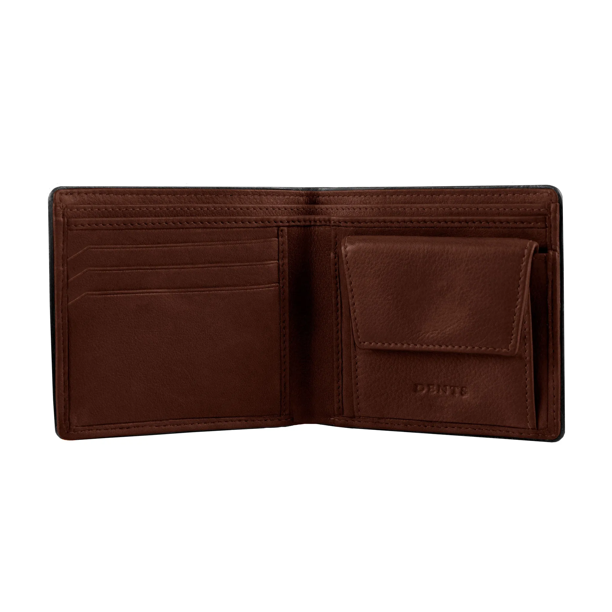 Men's Two-Colour Pebble Grain Leather Bifold Wallet with RFID Blocking and Coin Purse