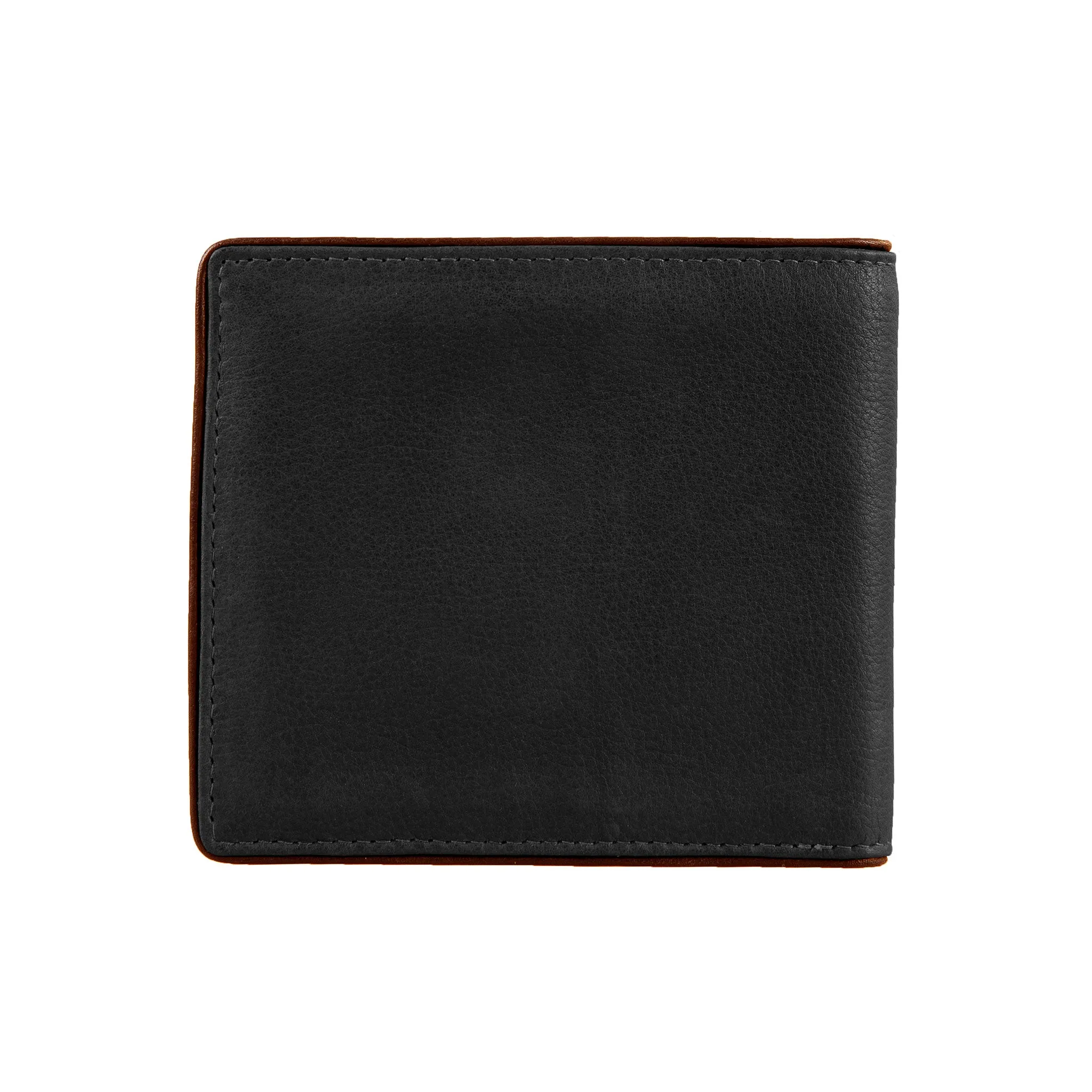 Men's Two-Colour Pebble Grain Leather Bifold Wallet with RFID Blocking and Coin Purse