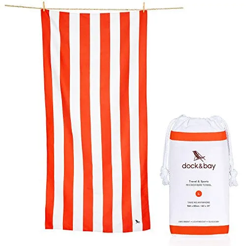 Microfiber Towel - Beach & Travel (Coral Red - Large 63x31")