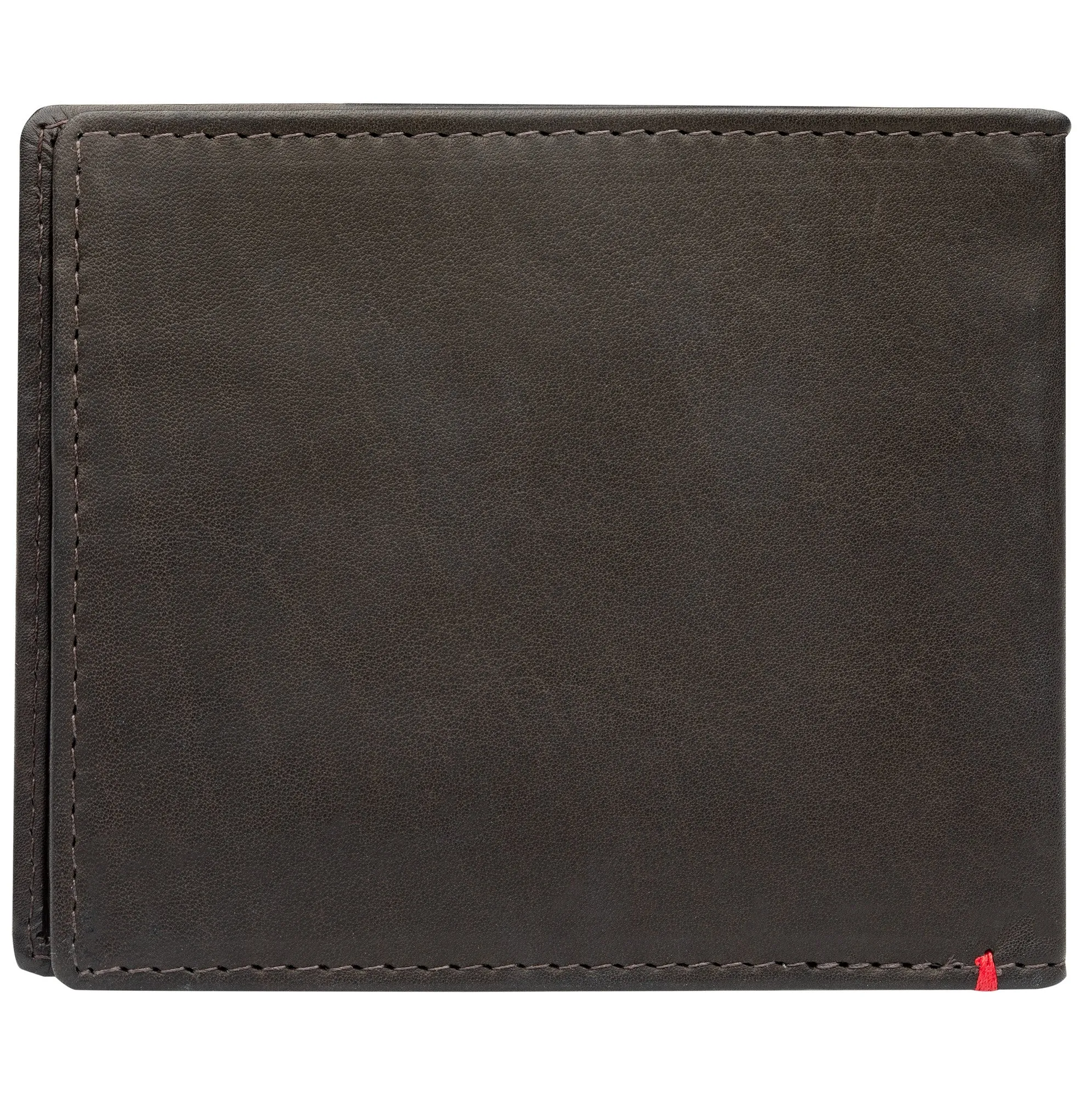 Mocha Leather Wallet- Bass Metal Plate Design