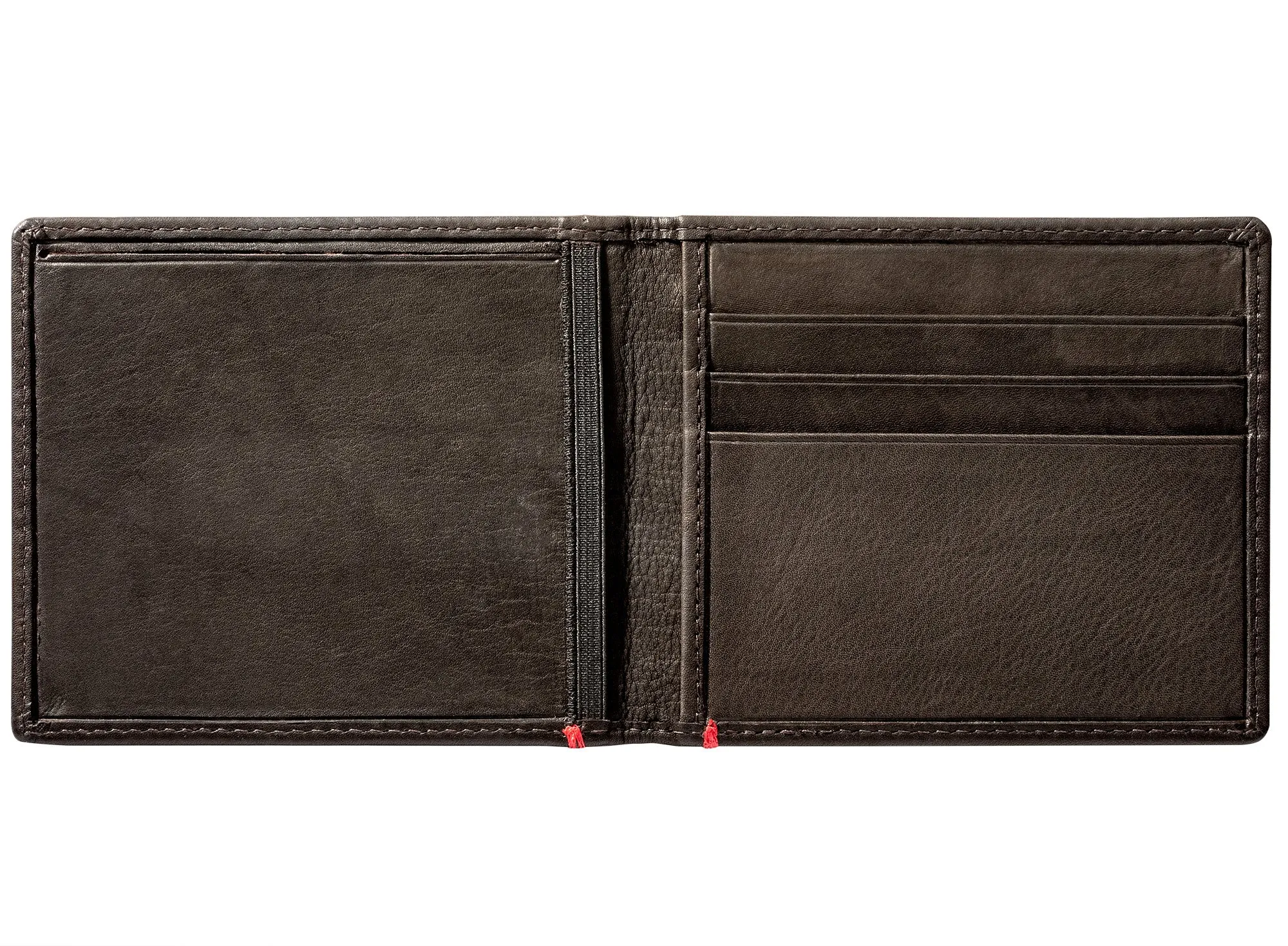 Mocha Leather Wallet- Bass Metal Plate Design