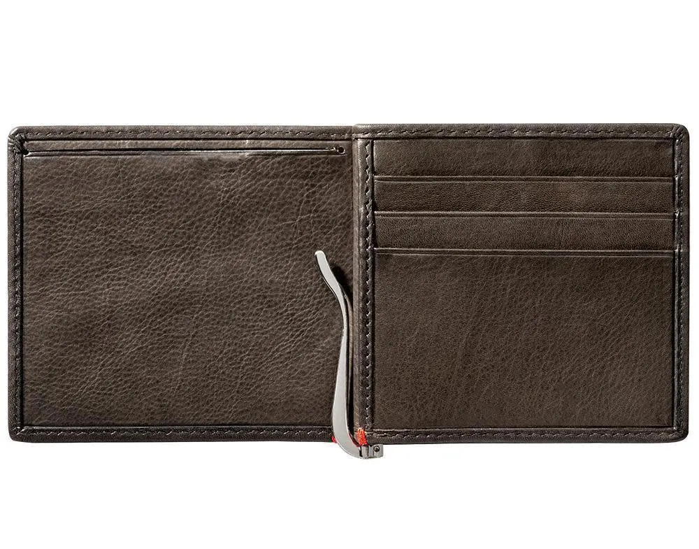 Mocha Leather Wallet- Fandango Metal Plate Design