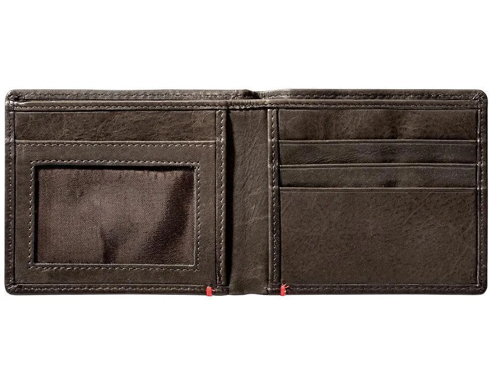 Mocha Leather Wallet- Fandango Metal Plate Design