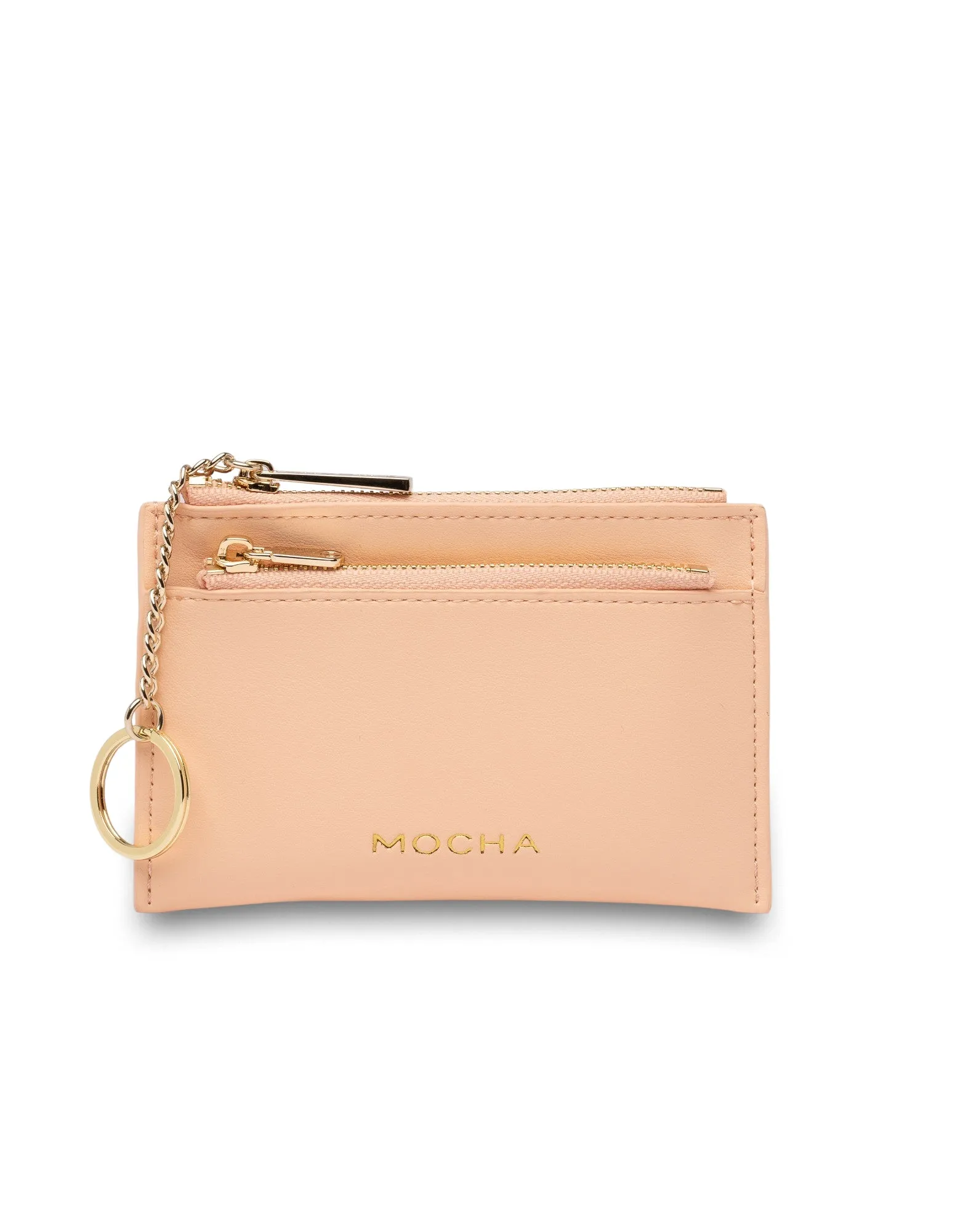 Mocha Lina Coin Card Holder - Peach