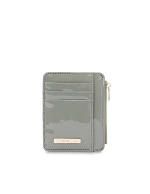 Mocha Willow Patent Card Holder - Sage