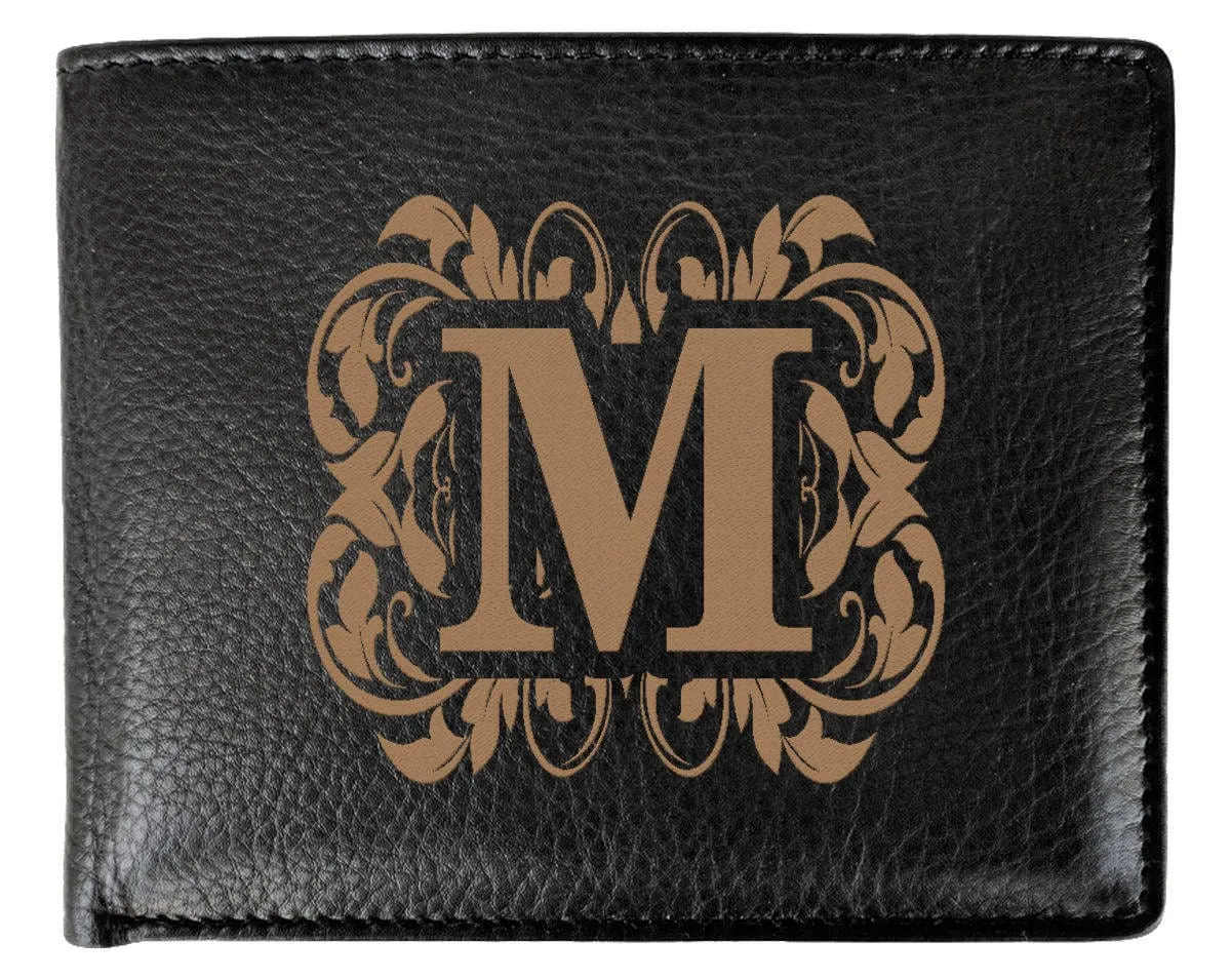 Monogram Initial Custom Leather Travel Wallet- RFID Blocking Tech Fathers Husbands Birthday Boyfriend Anniversary Engraved Gift for Him Her