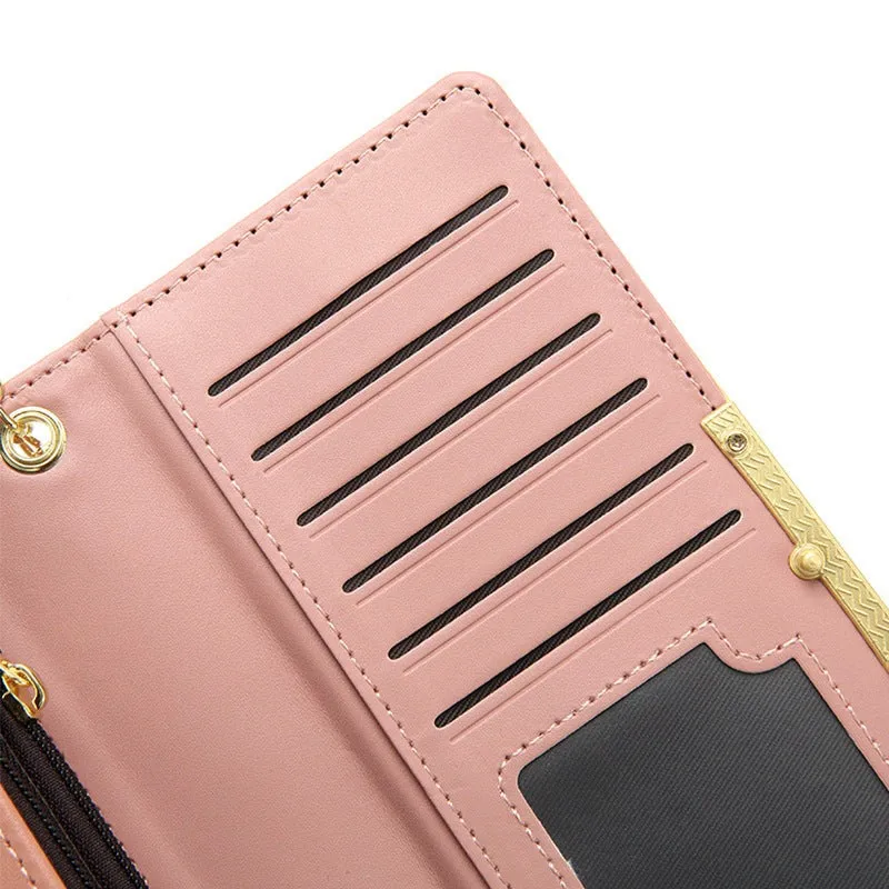 New Yellow Leather Wallet Women Luxury Design Long Woman Purses Big Capacity Zipper Purse Ladies Brand Coin Card Wallet