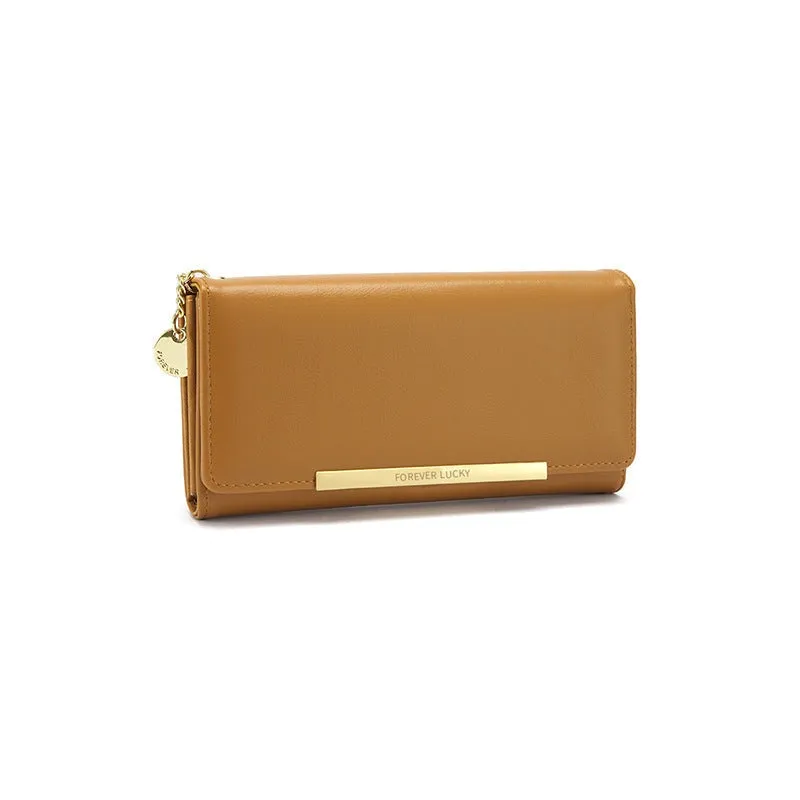 New Yellow Leather Wallet Women Luxury Design Long Woman Purses Big Capacity Zipper Purse Ladies Brand Coin Card Wallet