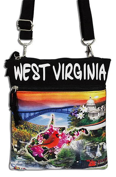 NWWV05 Robin Ruth Neck Wallet - West Virginia Photo Montage HD