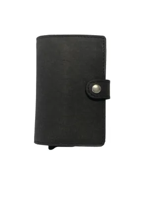 Oran - DL-02 Leather Spring load 8 card wallet - Black