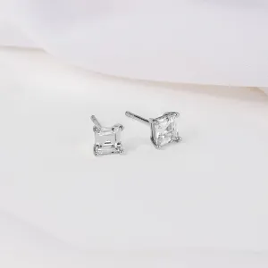 Princess Silver Stud Earrings