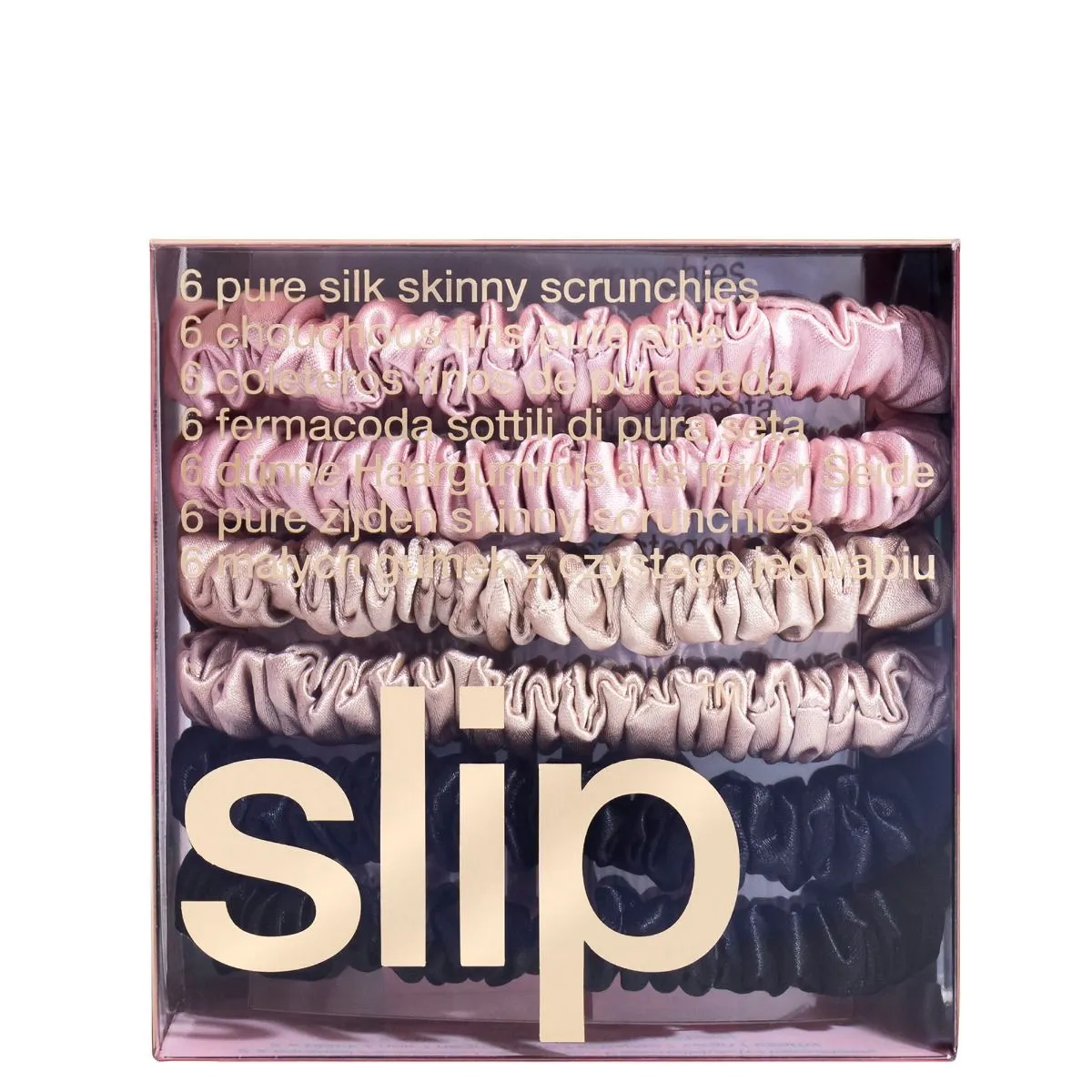 Pure Silk 6-pack Skinny Scrunchies