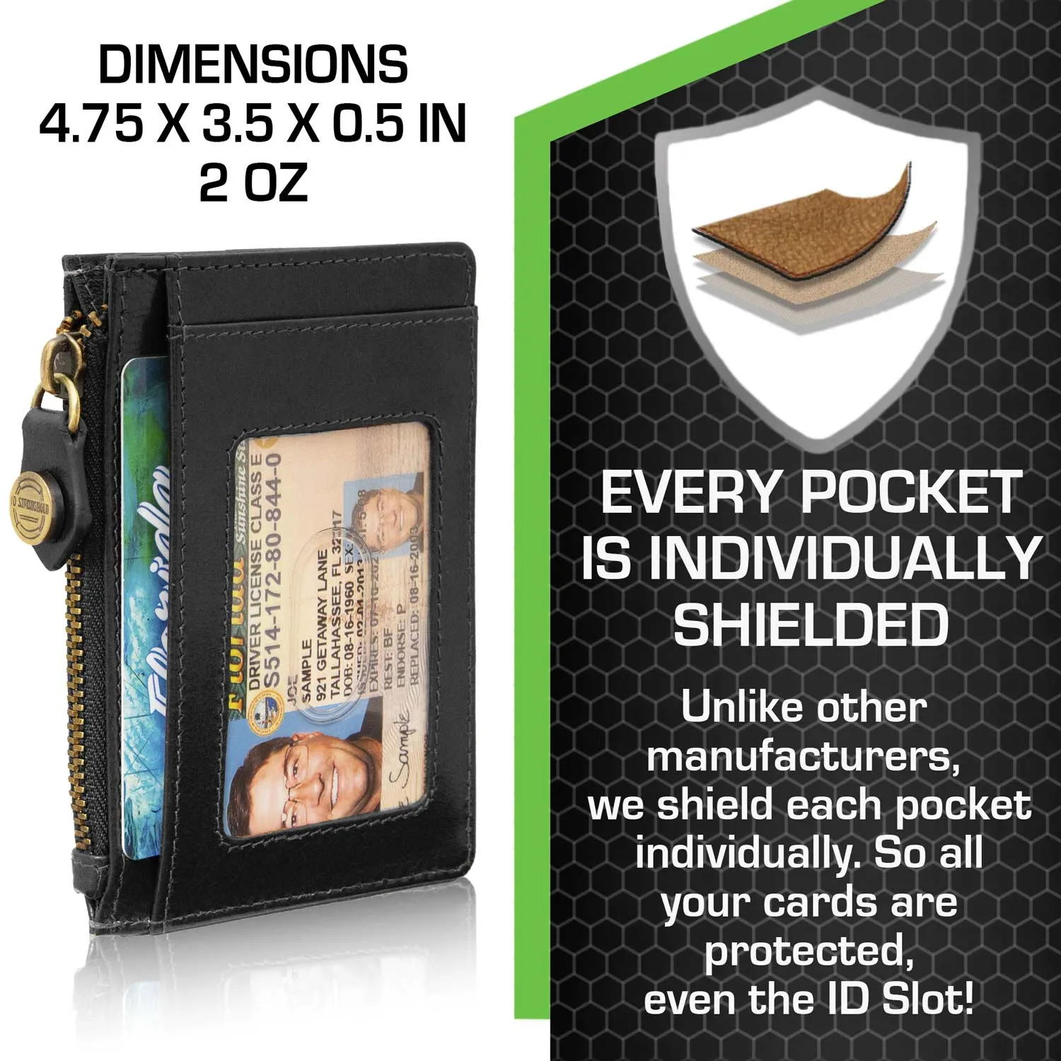 RFID Blocking Money Clip Mini Wallet