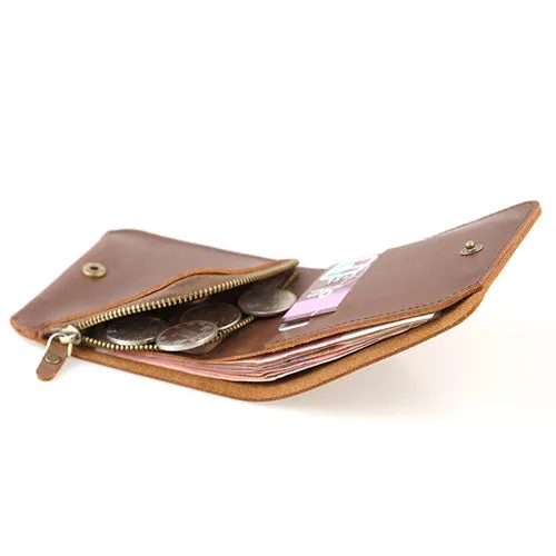 Slim Leather Wallet Folded Small Wallet Card Wallet