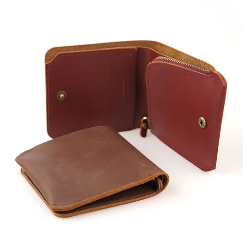 Slim Leather Wallet Folded Small Wallet Card Wallet