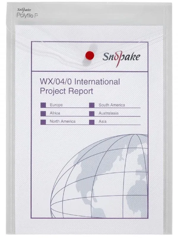 Snopake - Polyfile P File Wallet - Portrait - A4 - Clear - Pack of 5