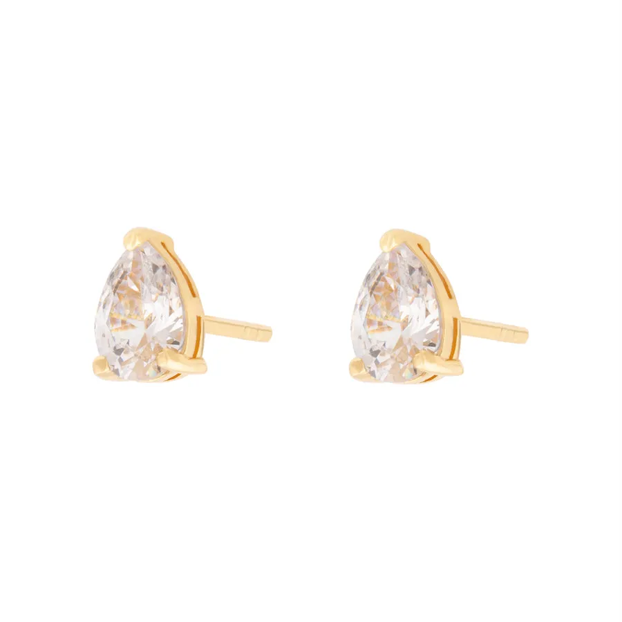 Teardrop Gold Stud Earrings