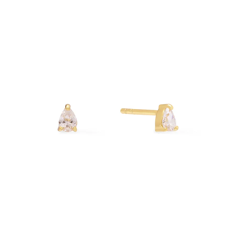 Teardrop Gold Stud Earrings