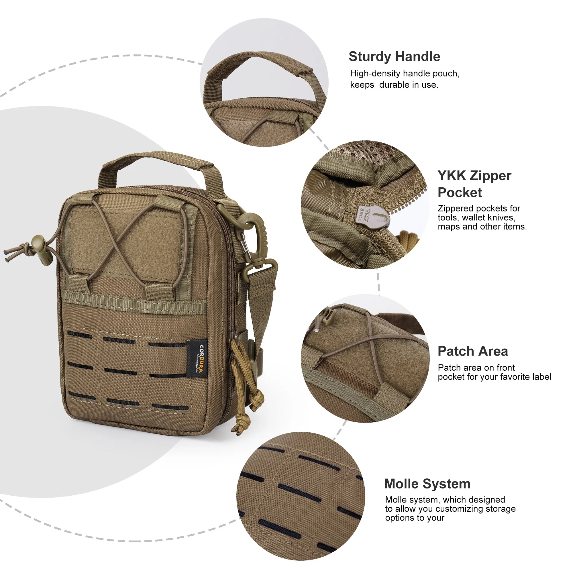 [TM6518A] Mardingtop Tactical Molle Pouch Sling Bag With a Removable Shoulder Strap