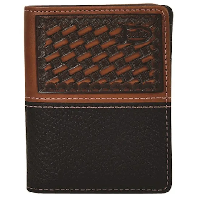 Trenditions Justin Men's Front Pocket Card Case Basketweave