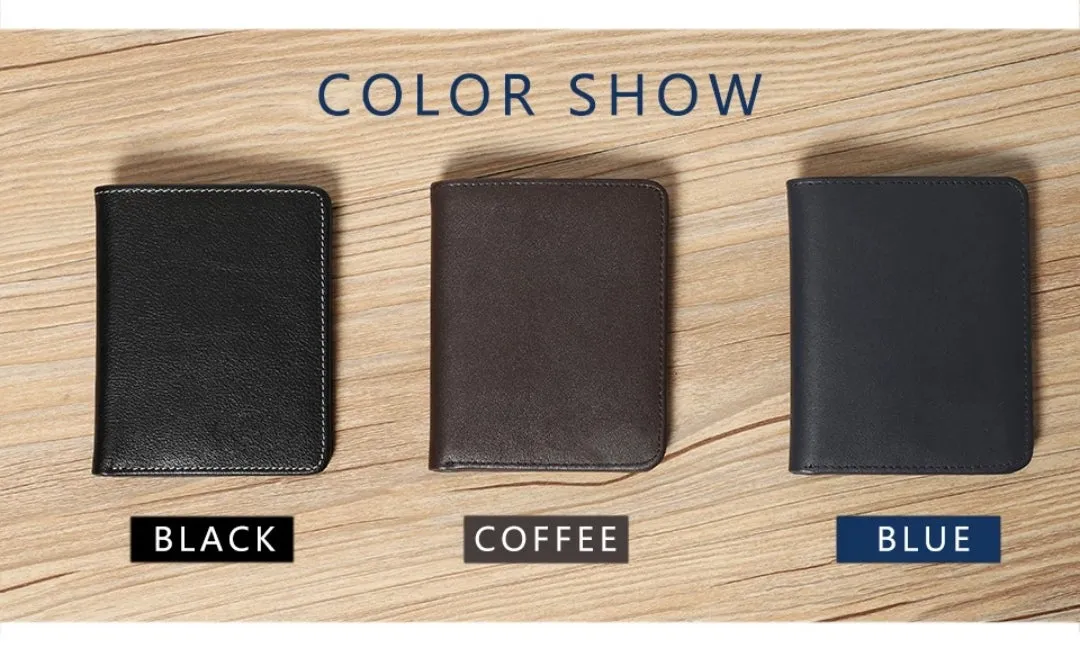 Ultra Slim Genuine Leather Short Wallet Mini Card Holder