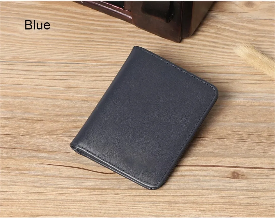 Ultra Slim Genuine Leather Short Wallet Mini Card Holder