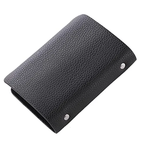 Urbane Home Card Holder Wallet For Men Women|Debit Credit Card Holder|Wallet For Id, Visiting Card, Buisness Card|Button Closure Holder|Black