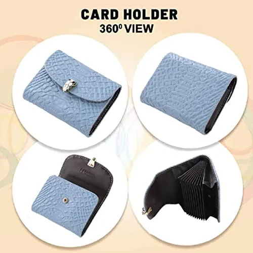 Urbane Home Card Holder Wallet For Men Women|Debit Credit Card Holder|Wallet For Id, Visiting Card, Buisness Card|Button Closure Wallet|Blue