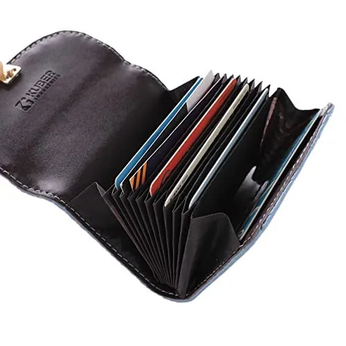 Urbane Home Card Holder Wallet For Men Women|Debit Credit Card Holder|Wallet For Id, Visiting Card, Buisness Card|Button Closure Wallet|Blue