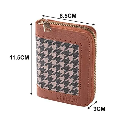 Urbane Home Card Holder Wallet For Men Women|Debit Credit Card Holder|Wallet For Id, Visiting Card, Buisness Card|Zipper Closure Wallet|Brown