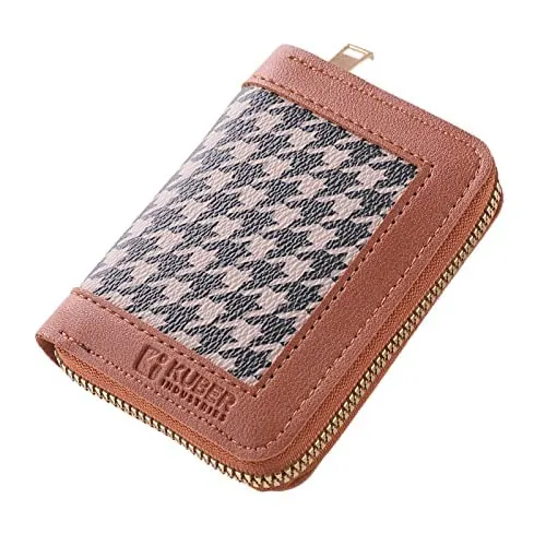 Urbane Home Card Holder Wallet For Men Women|Debit Credit Card Holder|Wallet For Id, Visiting Card, Buisness Card|Zipper Closure Wallet|Brown