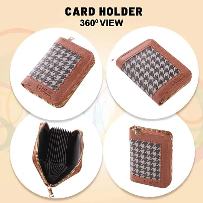 Urbane Home Card Holder Wallet For Men Women|Debit Credit Card Holder|Wallet For Id, Visiting Card, Buisness Card|Zipper Closure Wallet|Brown