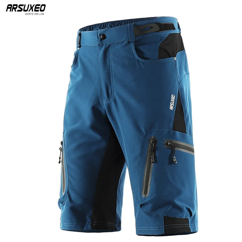 Water Resistant Loose Fit Knee Length Male Cargo Cycling Shorts (13 colors)