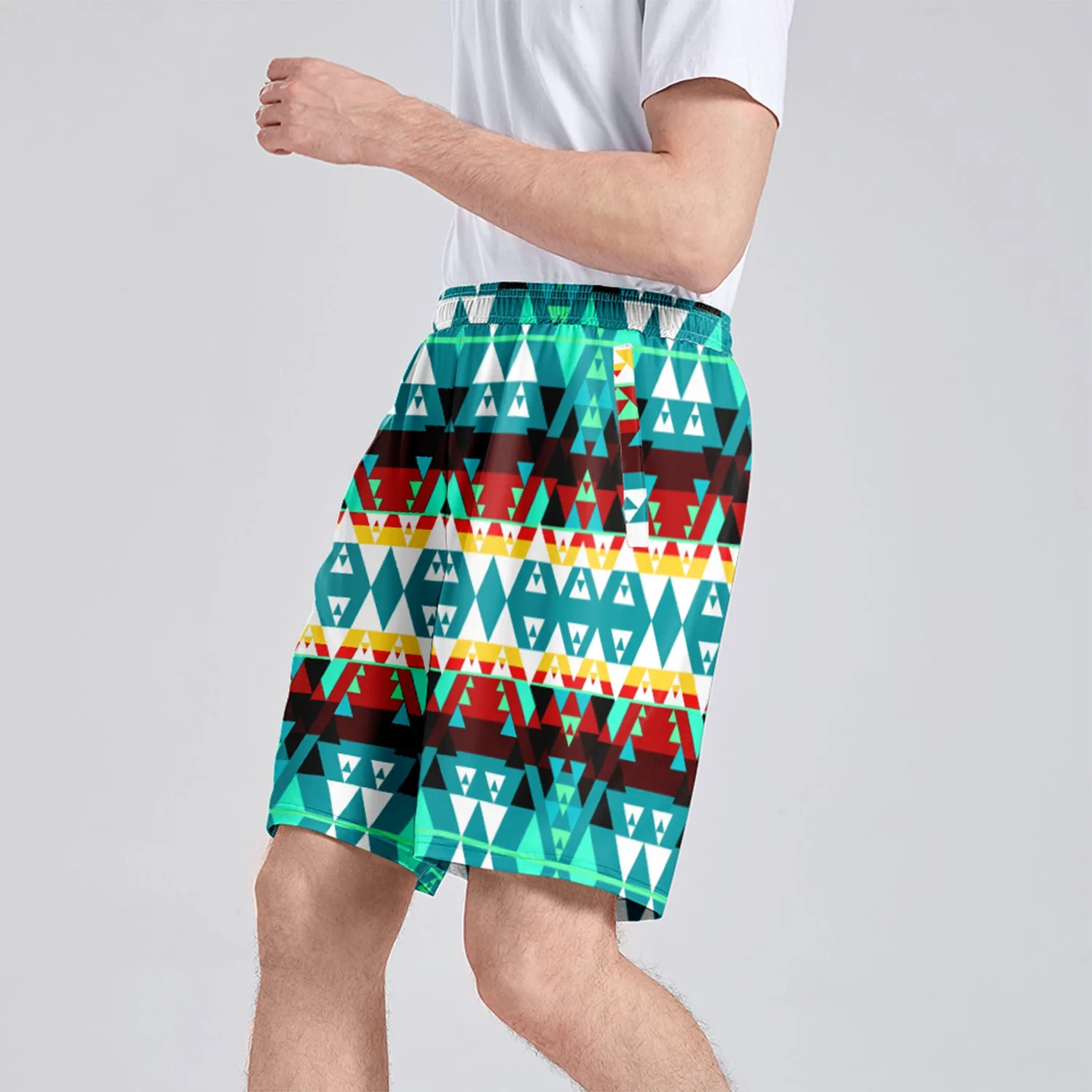 Writing on Stone Wheel Athletic Shorts with Pockets