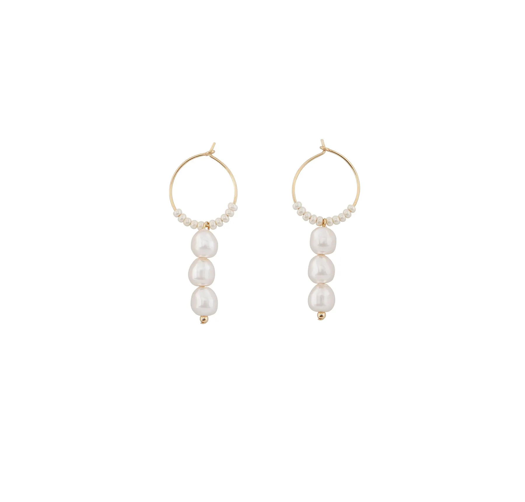 XS 3 Pearl Hoops - PEARL